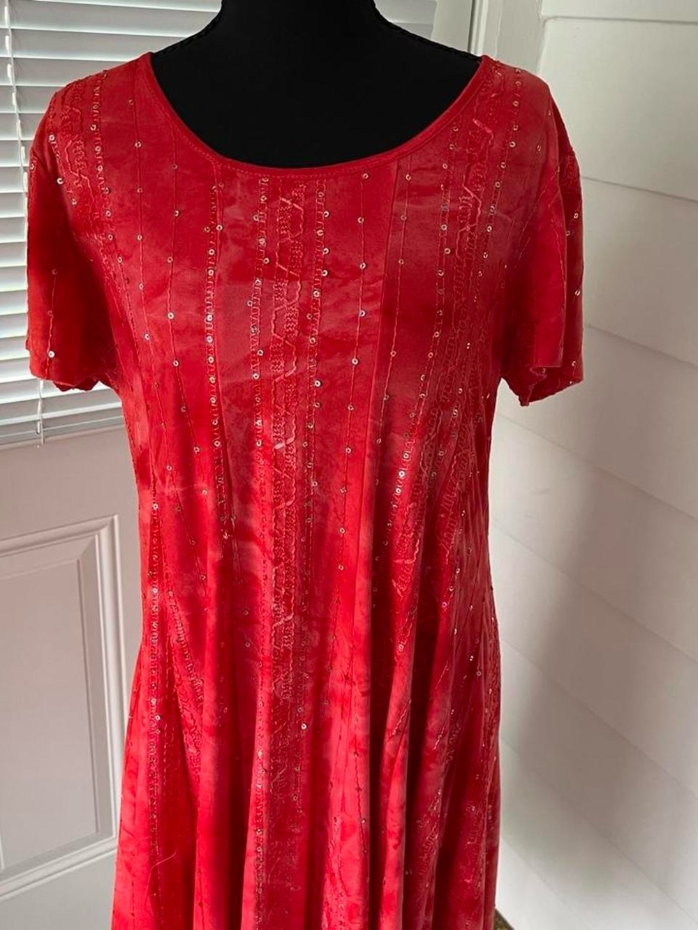 Y2K Embroidered Sami & Jo Sequin Midi Dress